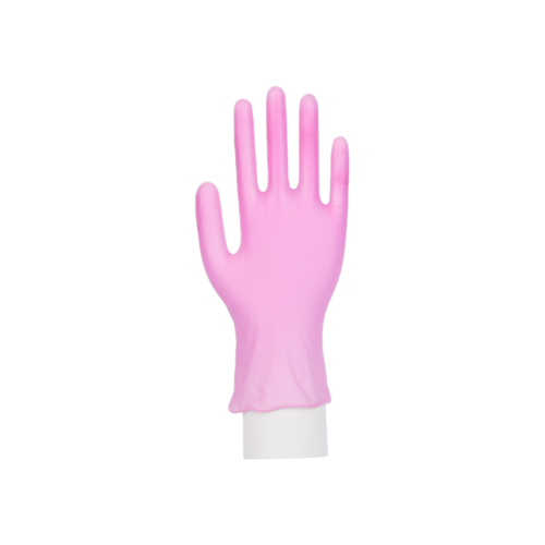 一次性粉色 PVC 手套
